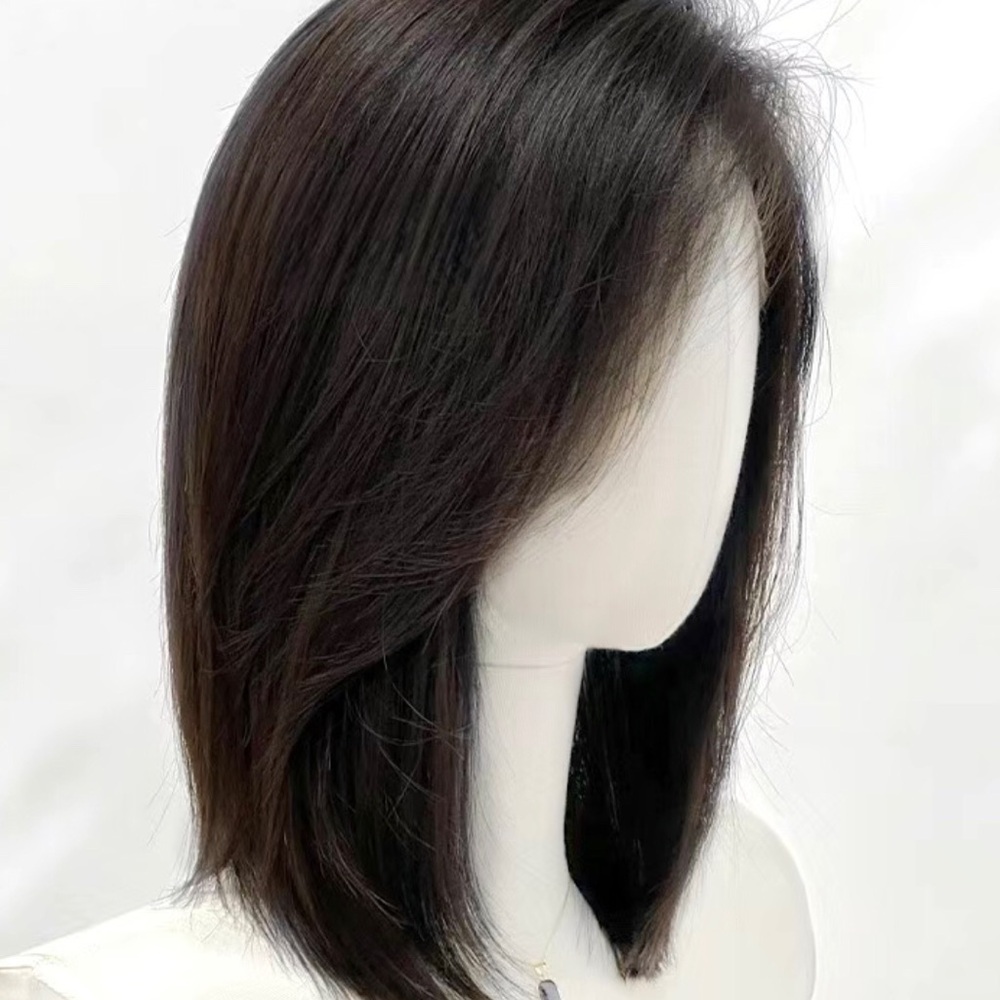 100% real human hair natural black 18’’Full-head cover for women